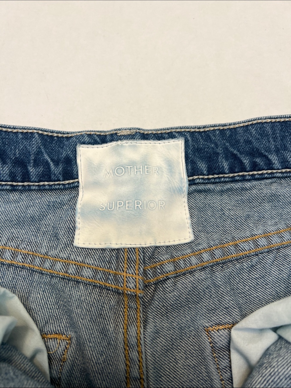 MOTHER Mid Blue Straight Leg Jeans - Picture 7 of 16